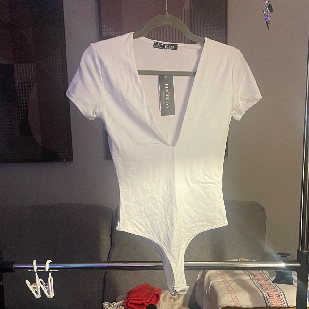 White Popilush Women's Bodysuit